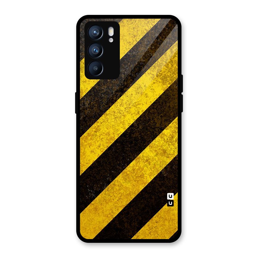 Diagonal Road Pattern Glass Back Case for Oppo Reno6 5G