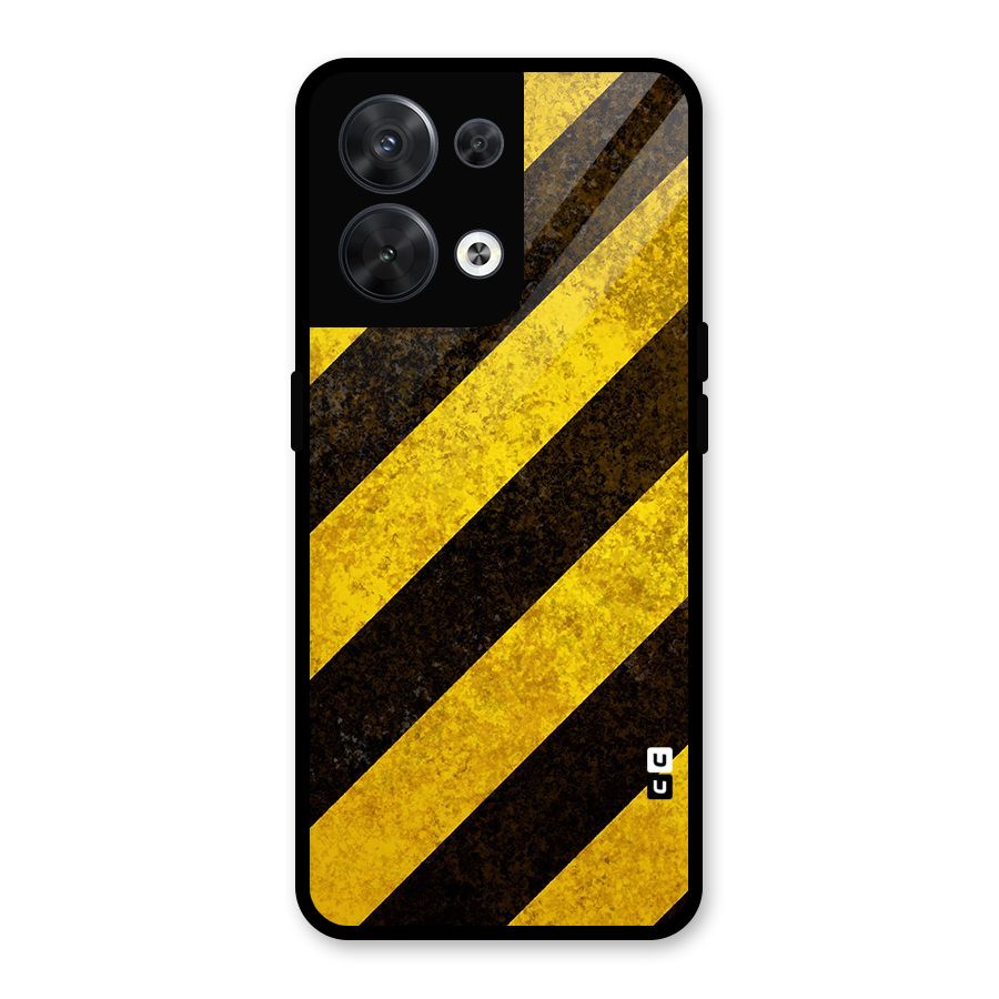 Diagonal Road Pattern Glass Back Case for Oppo Reno8 5G