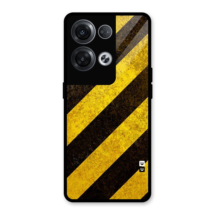 Diagonal Road Pattern Glass Back Case for Oppo Reno8 Pro 5G