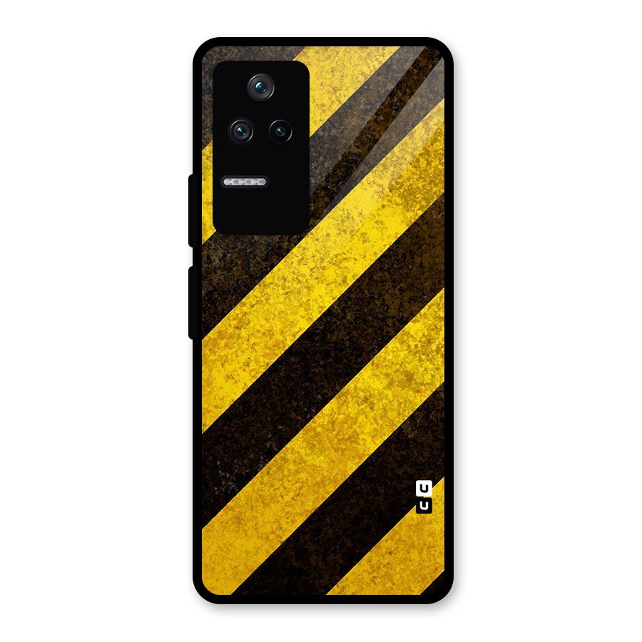 Diagonal Road Pattern Glass Back Case for Poco F4 5G