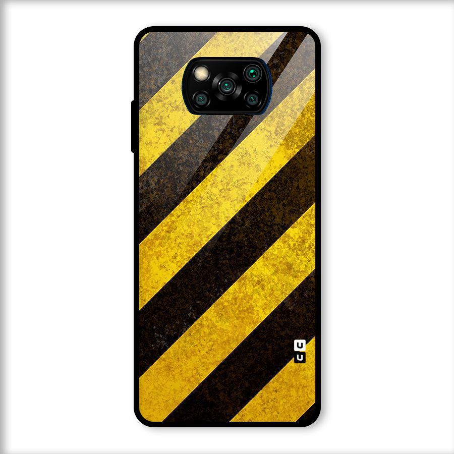 Diagonal Road Pattern Glass Back Case for Poco X3