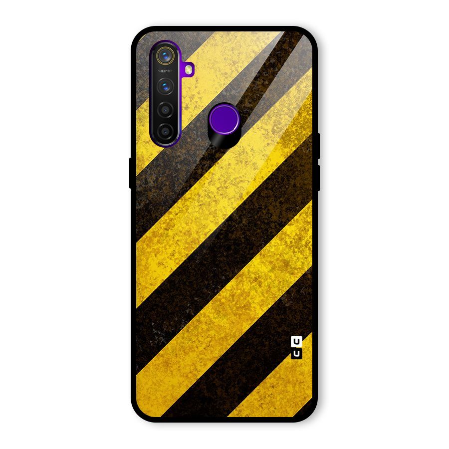 Diagonal Road Pattern Glass Back Case for Realme 5 Pro
