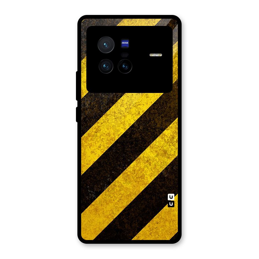 Diagonal Road Pattern Glass Back Case for Vivo X80