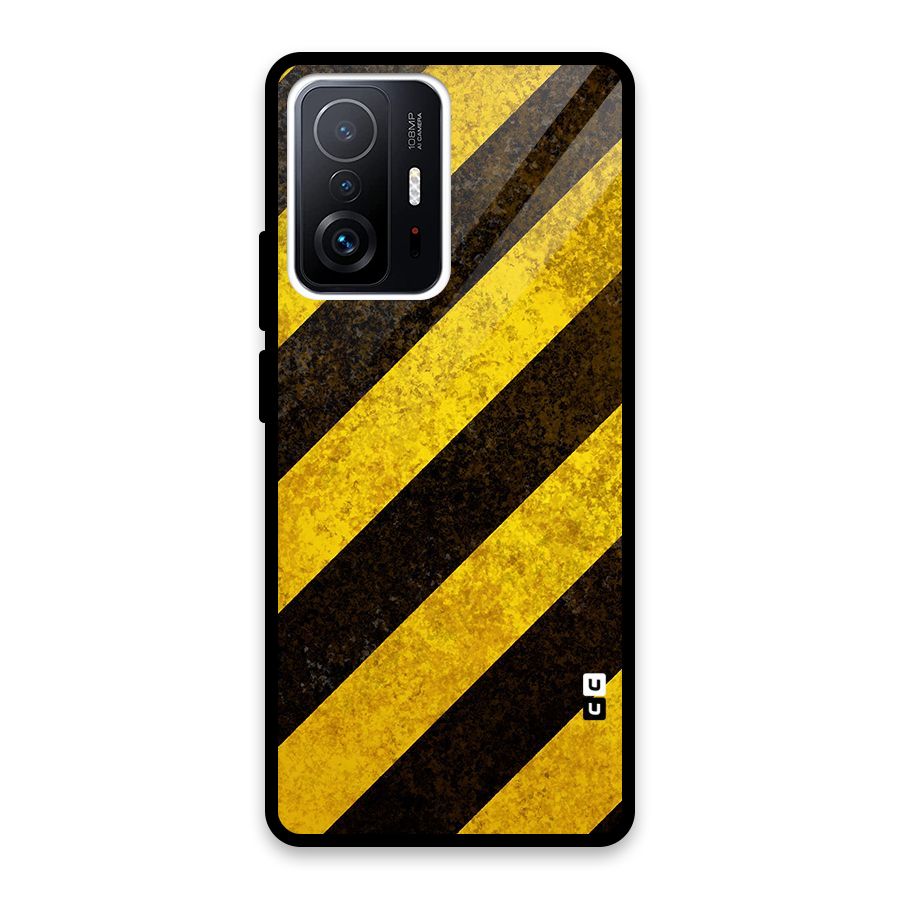 Diagonal Road Pattern Glass Back Case for Xiaomi 11T Pro