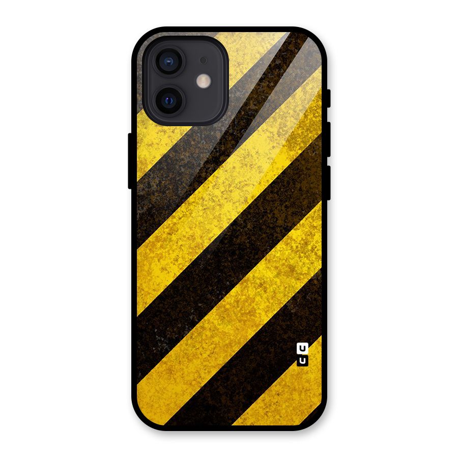 Diagonal Road Pattern Glass Back Case for iPhone 12