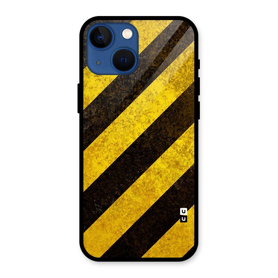 Diagonal Road Pattern Glass Back Case for iPhone 13 Mini