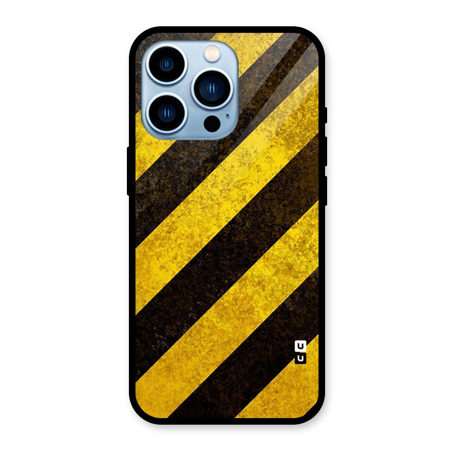 Diagonal Road Pattern Glass Back Case for iPhone 13 Pro