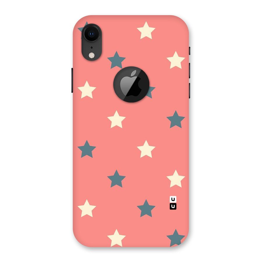 Diagonal Stars Back Case for iPhone XR Logo Cut