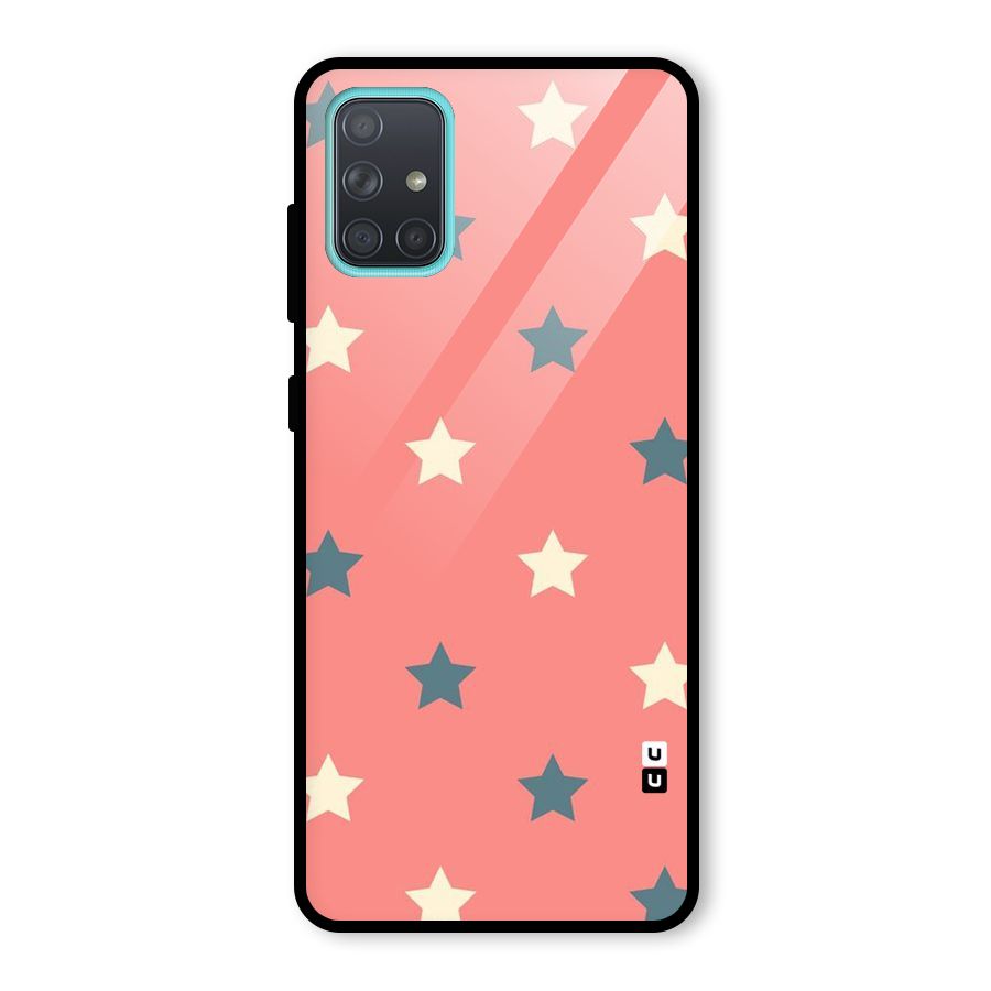 Diagonal Stars Glass Back Case for Galaxy A71