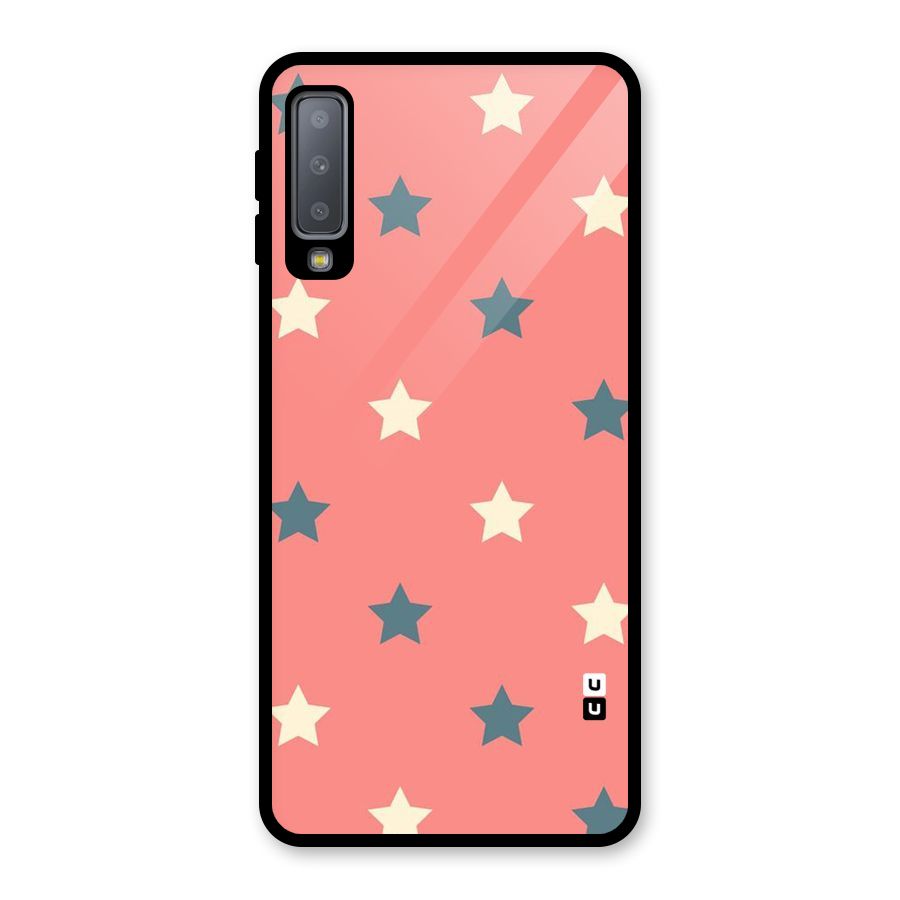 Diagonal Stars Glass Back Case for Galaxy A7 (2018)