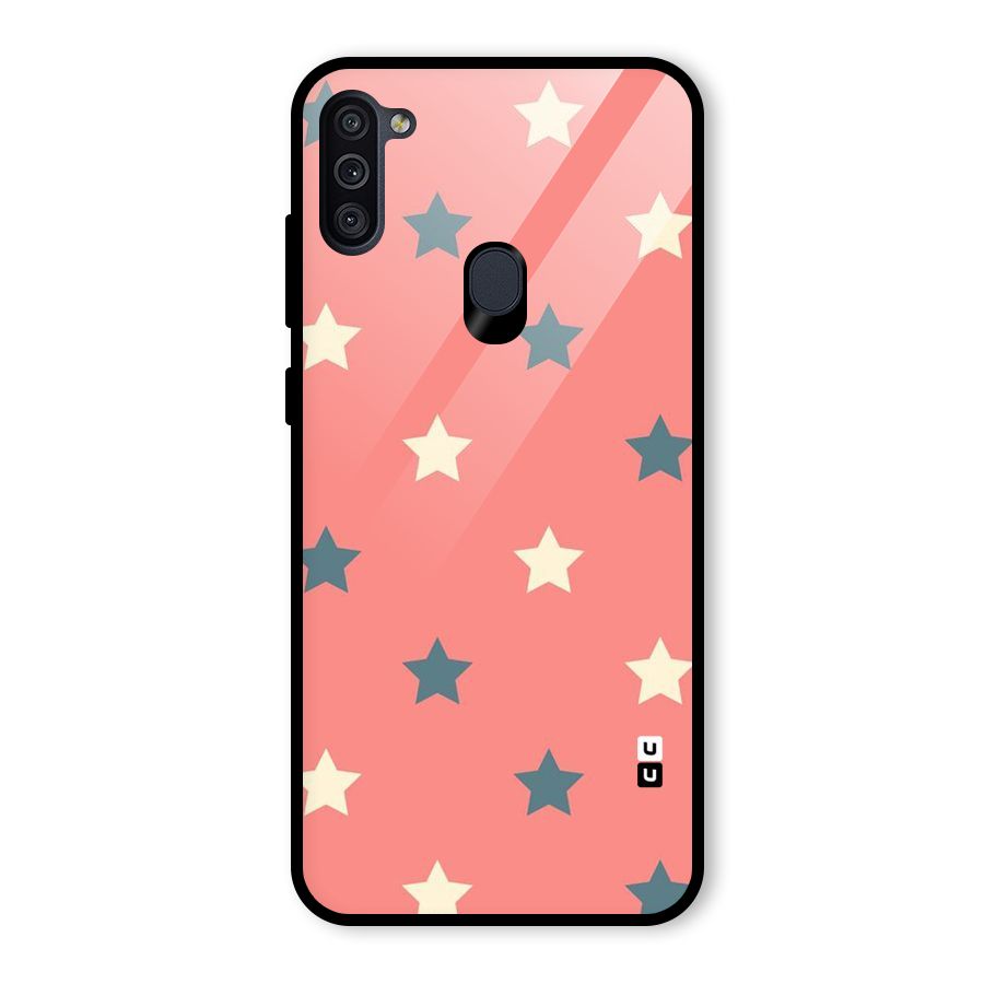 Diagonal Stars Glass Back Case for Galaxy M11