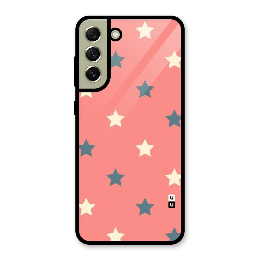 Diagonal Stars Glass Back Case for Galaxy S21 FE 5G