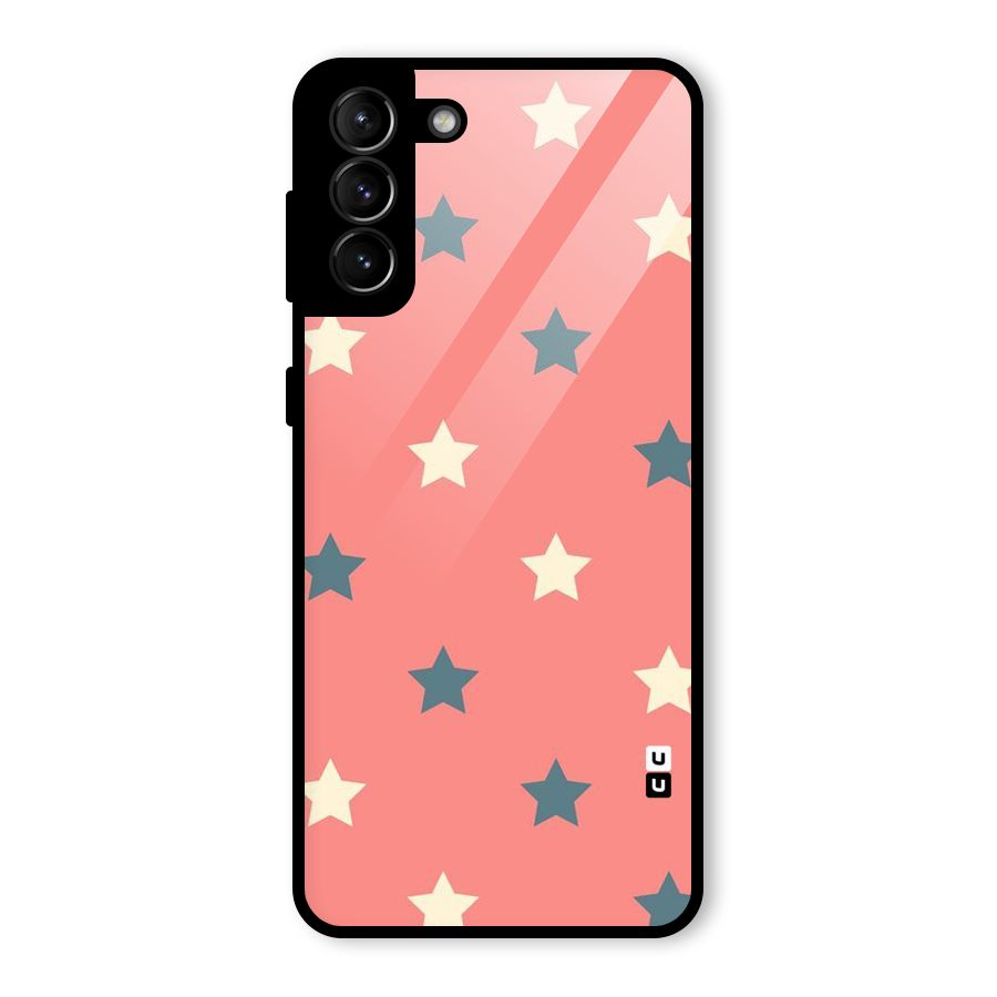 Diagonal Stars Glass Back Case for Galaxy S21 Plus