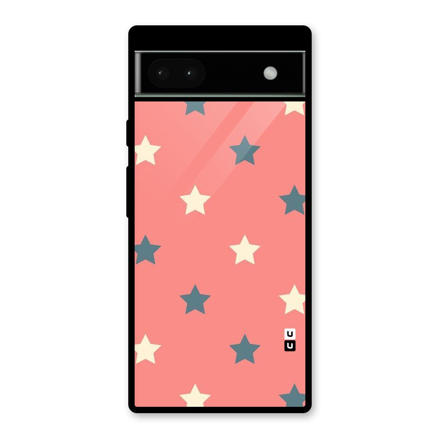 Diagonal Stars Glass Back Case for Google Pixel 6a