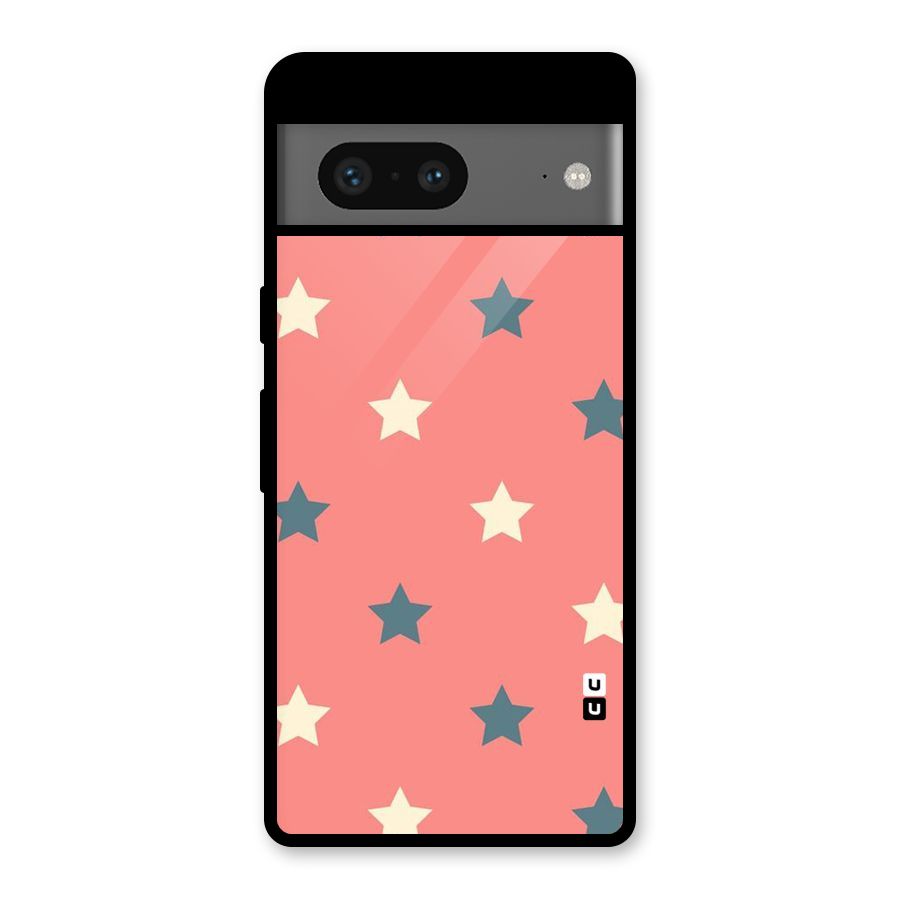 Diagonal Stars Glass Back Case for Google Pixel 7