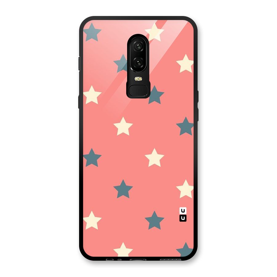 Diagonal Stars Glass Back Case for OnePlus 6