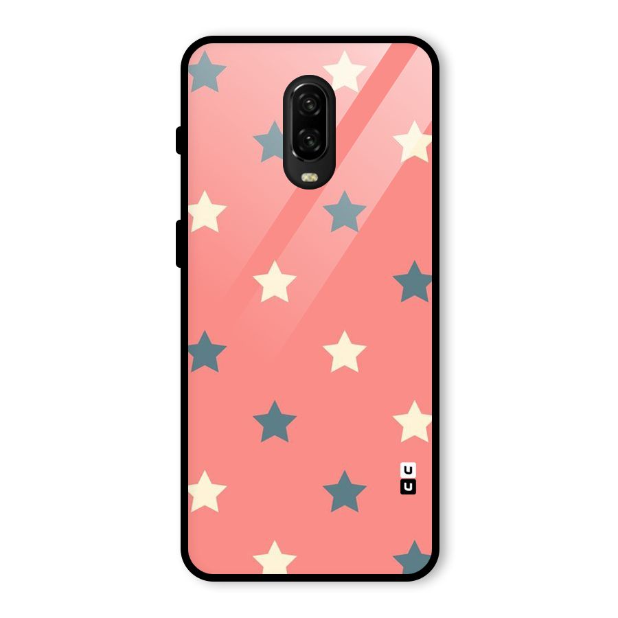 Diagonal Stars Glass Back Case for OnePlus 6T