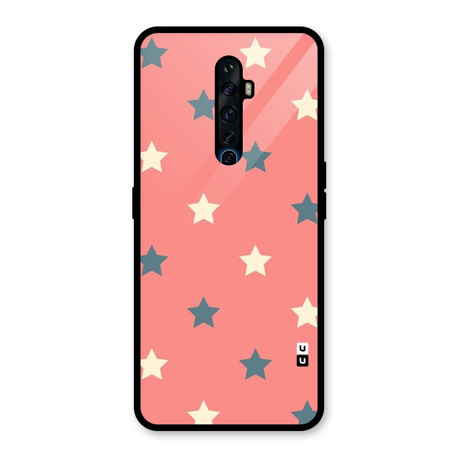 Diagonal Stars Glass Back Case for Oppo Reno2 F