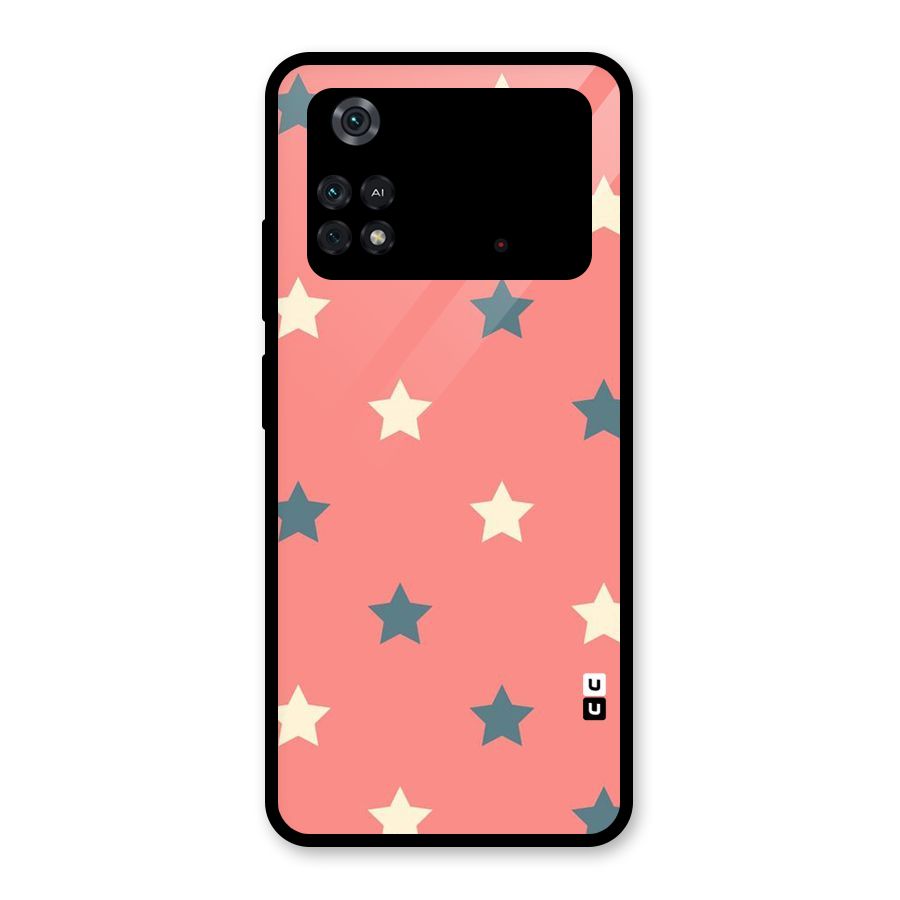 Diagonal Stars Glass Back Case for Poco M4 Pro 4G