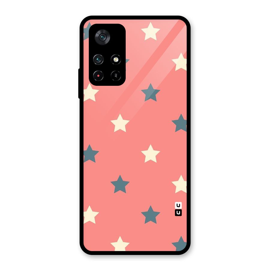 Diagonal Stars Glass Back Case for Poco M4 Pro 5G