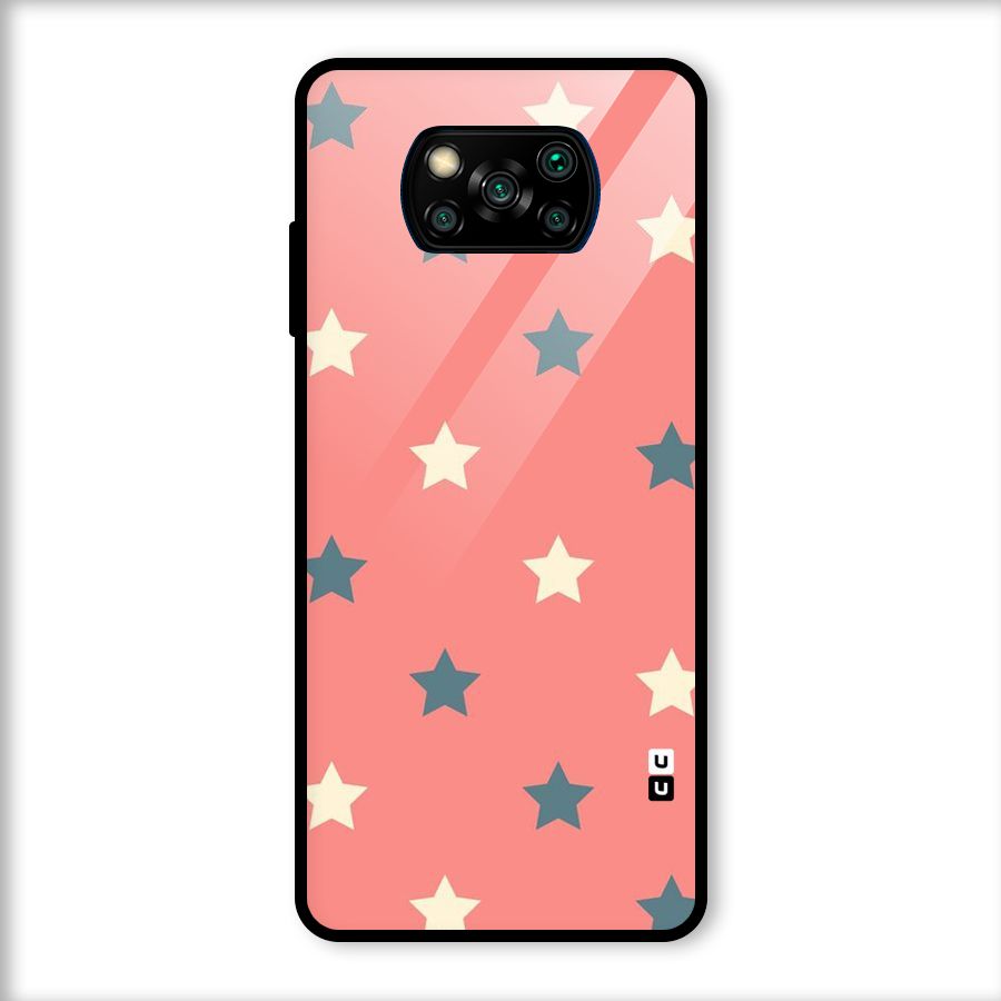 Diagonal Stars Glass Back Case for Poco X3