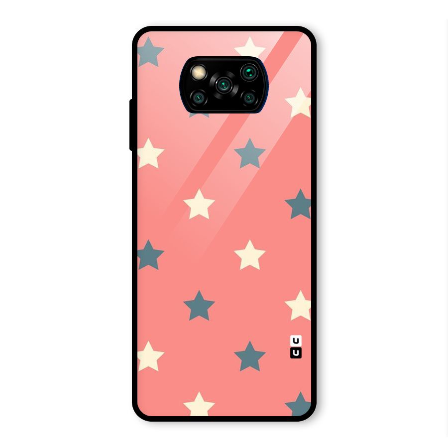 Diagonal Stars Glass Back Case for Poco X3 Pro
