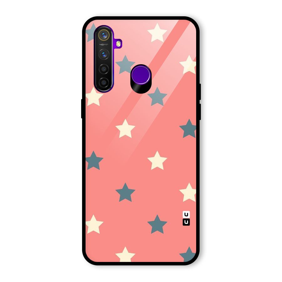 Diagonal Stars Glass Back Case for Realme 5 Pro