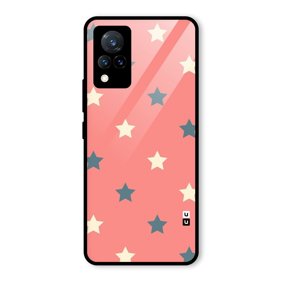 Diagonal Stars Glass Back Case for Vivo V21 5G