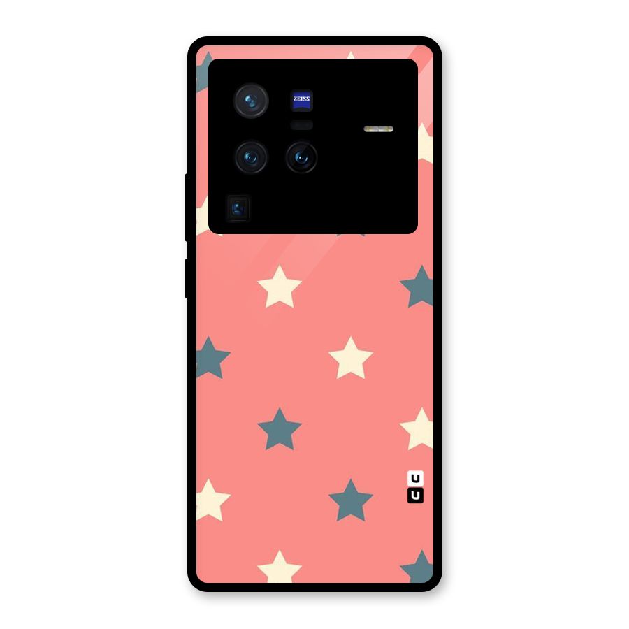 Diagonal Stars Glass Back Case for Vivo X80 Pro