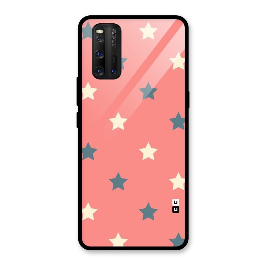 Diagonal Stars Glass Back Case for Vivo iQOO 3