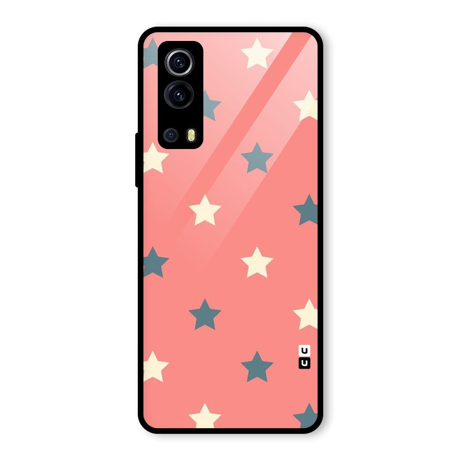 Diagonal Stars Glass Back Case for Vivo iQOO Z3
