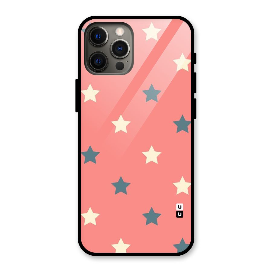 Diagonal Stars Glass Back Case for iPhone 12 Pro Max