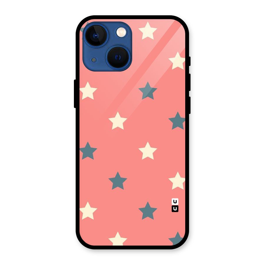 Diagonal Stars Glass Back Case for iPhone 13 Mini