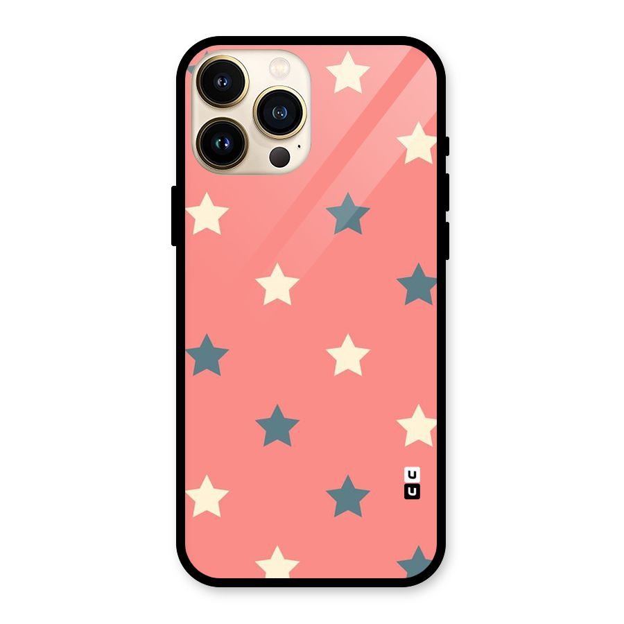 Diagonal Stars Glass Back Case for iPhone 13 Pro Max