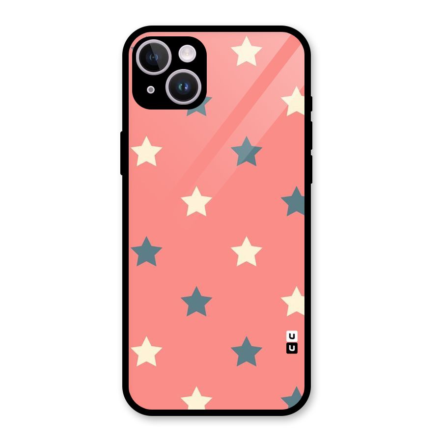 Diagonal Stars Glass Back Case for iPhone 14 Plus