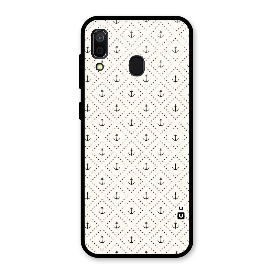 Diamond Anchor Design Glass Back Case for Galaxy A30