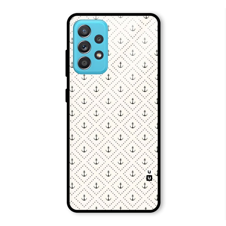 Diamond Anchor Design Glass Back Case for Galaxy A52
