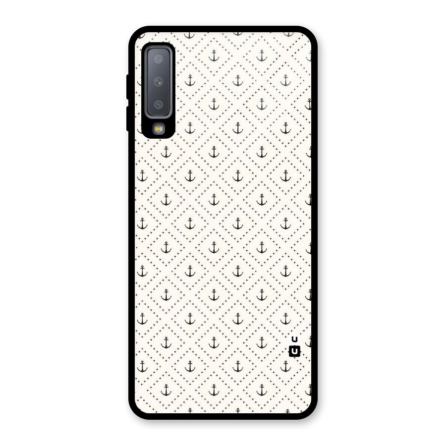 Diamond Anchor Design Glass Back Case for Galaxy A7 (2018)