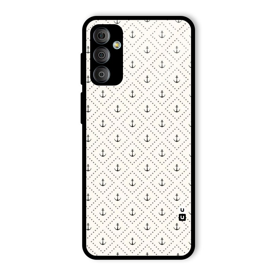 Diamond Anchor Design Glass Back Case for Galaxy F23