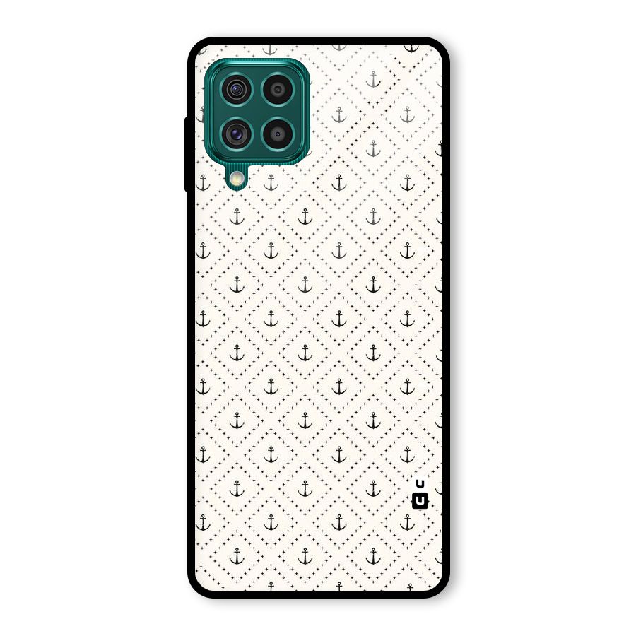 Diamond Anchor Design Glass Back Case for Galaxy F62