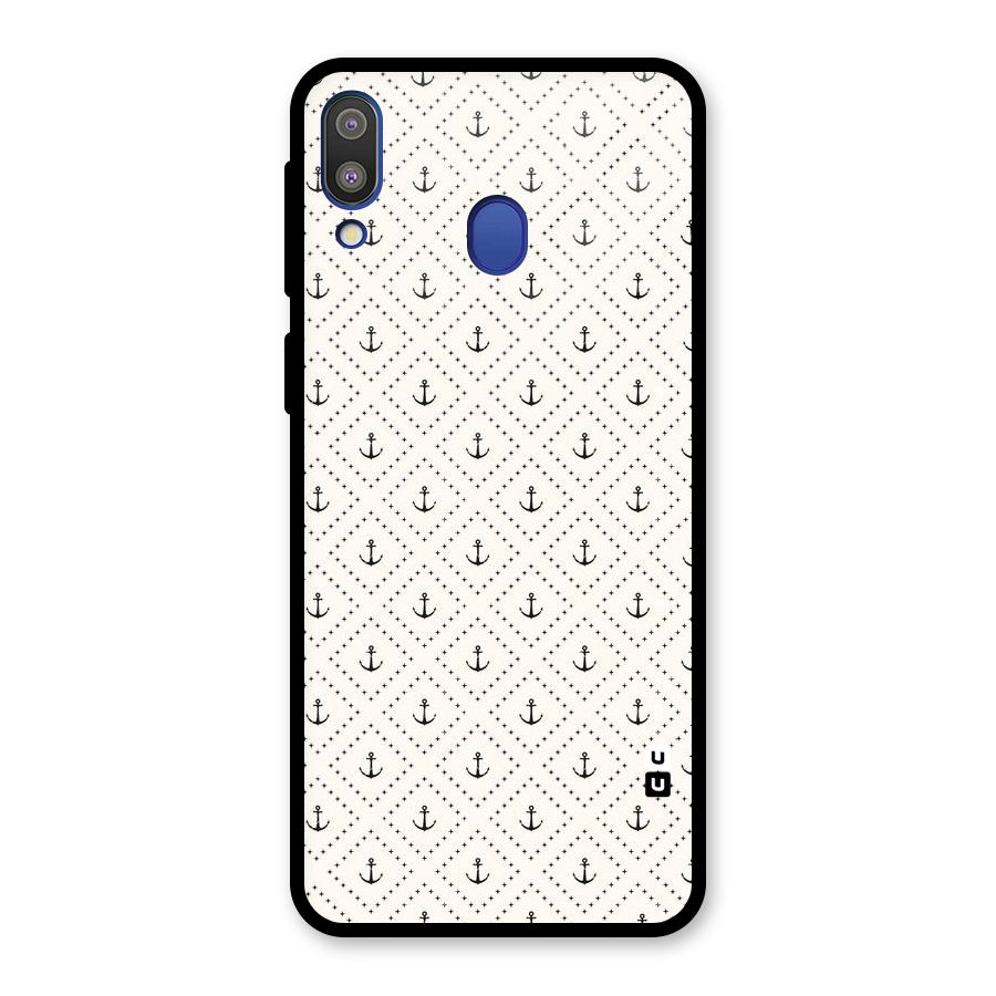 Diamond Anchor Design Glass Back Case for Galaxy M20