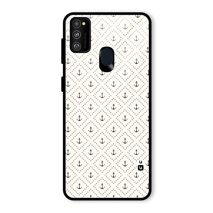 Diamond Anchor Design Glass Back Case for Galaxy M30s