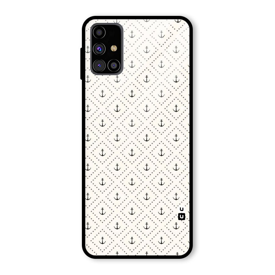 Diamond Anchor Design Glass Back Case for Galaxy M31s