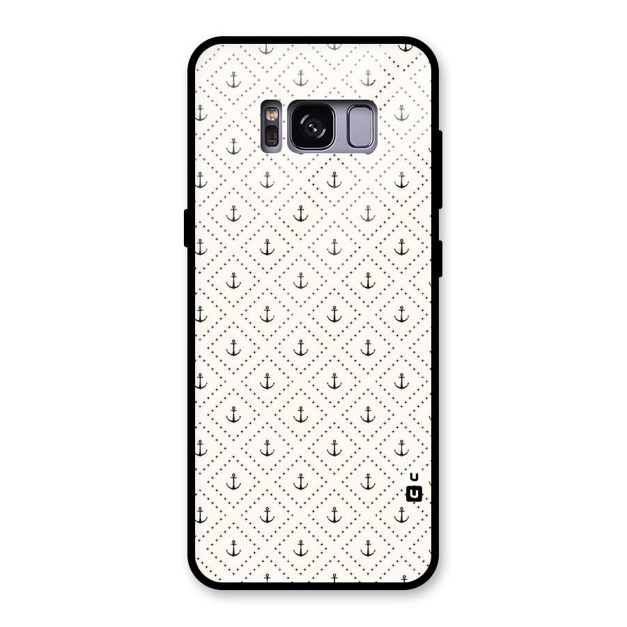 Diamond Anchor Design Glass Back Case for Galaxy S8