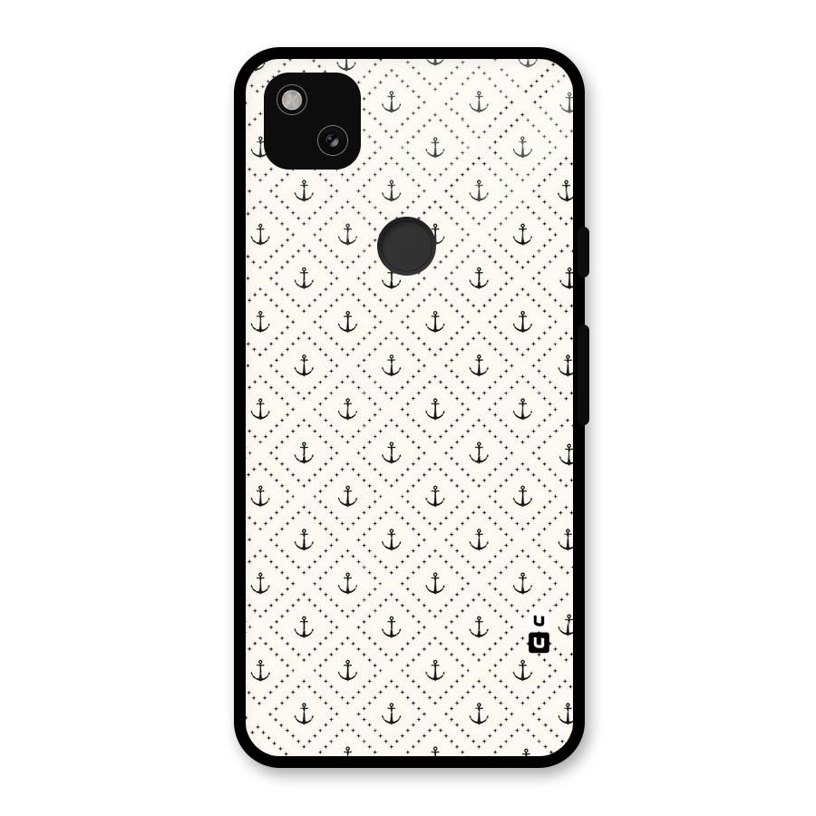Diamond Anchor Design Glass Back Case for Google Pixel 4a