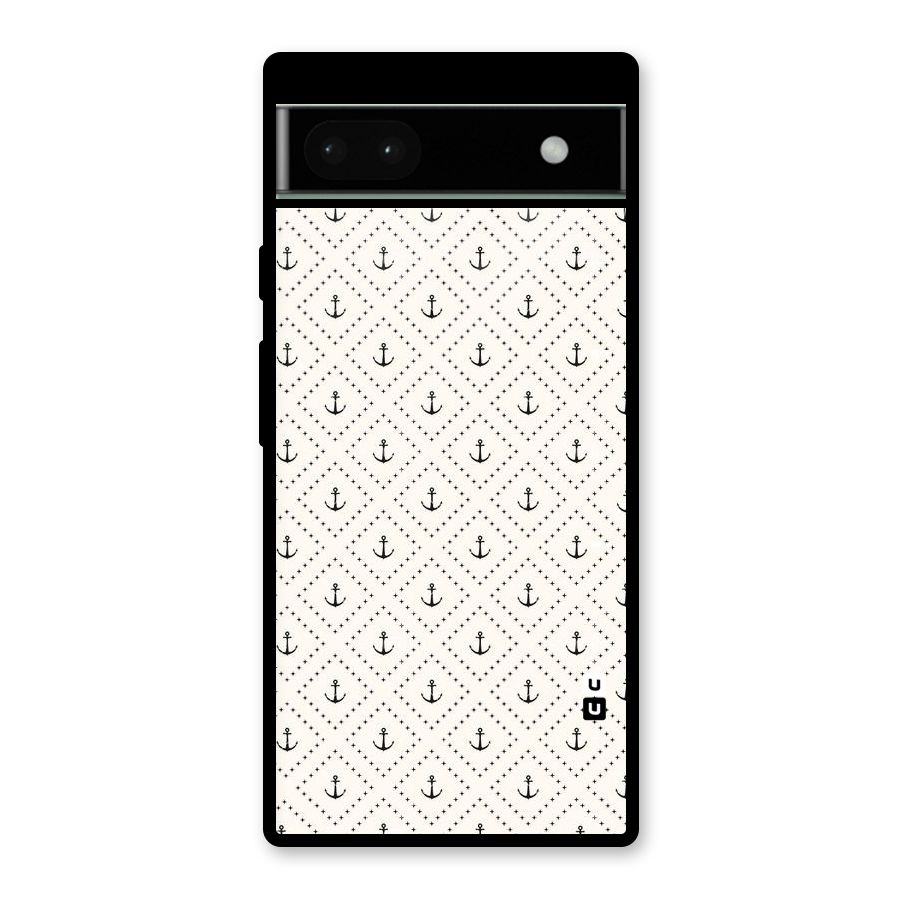 Diamond Anchor Design Glass Back Case for Google Pixel 6a