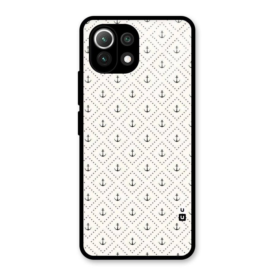 Diamond Anchor Design Glass Back Case for Mi 11 Lite NE 5G
