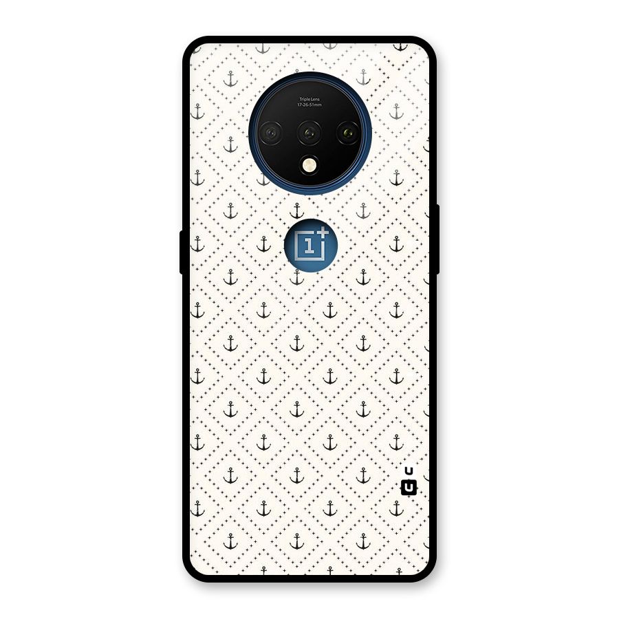 Diamond Anchor Design Glass Back Case for OnePlus 7T