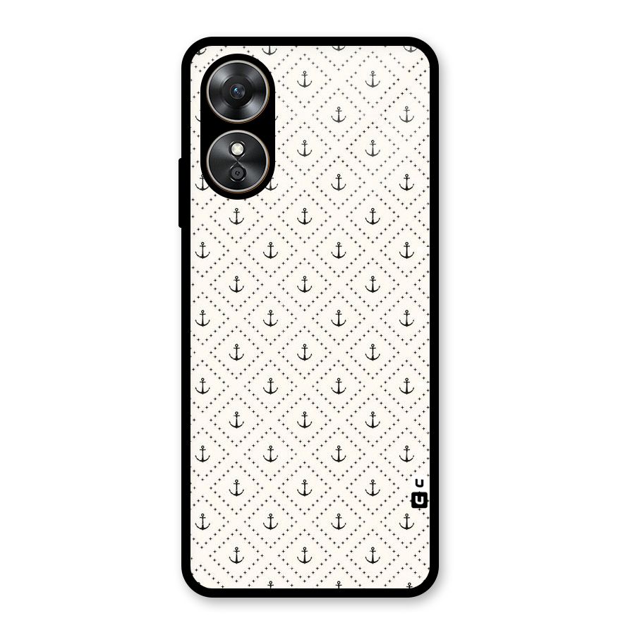 Diamond Anchor Design Glass Back Case for Oppo A17