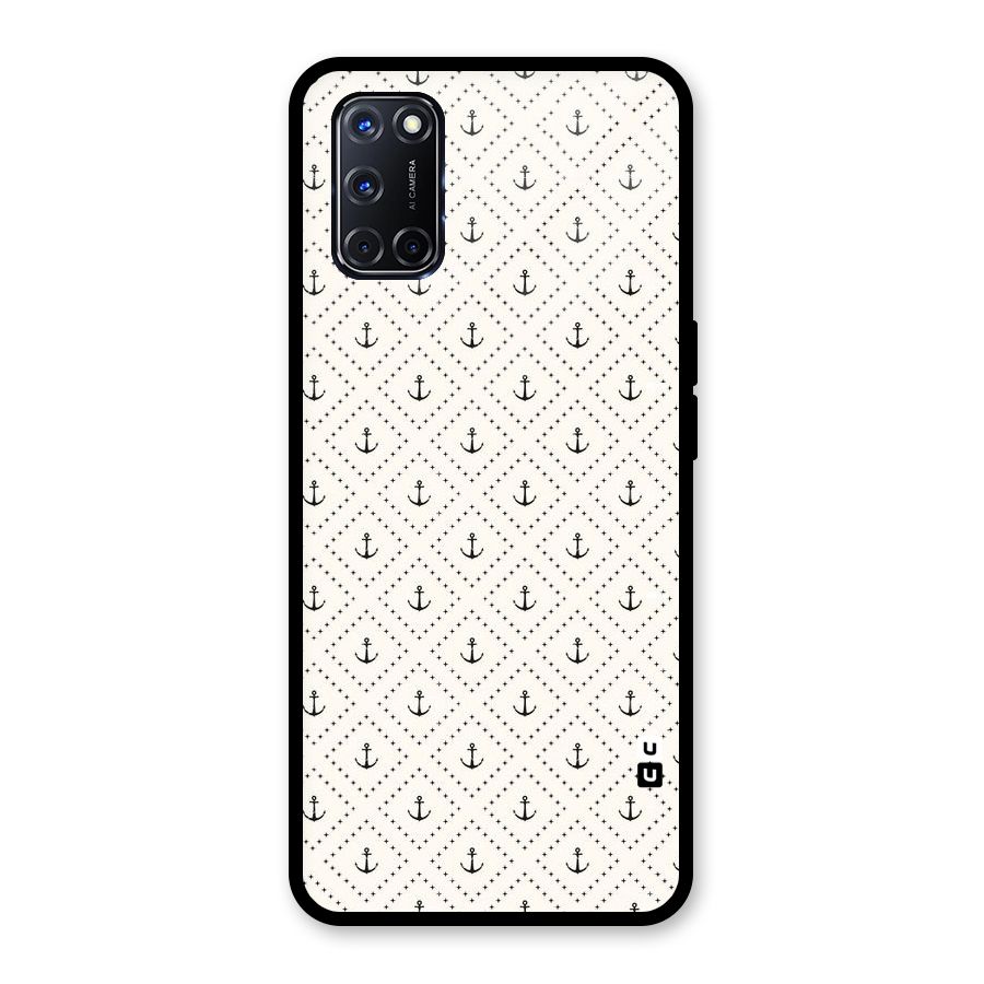 Diamond Anchor Design Glass Back Case for Oppo A52